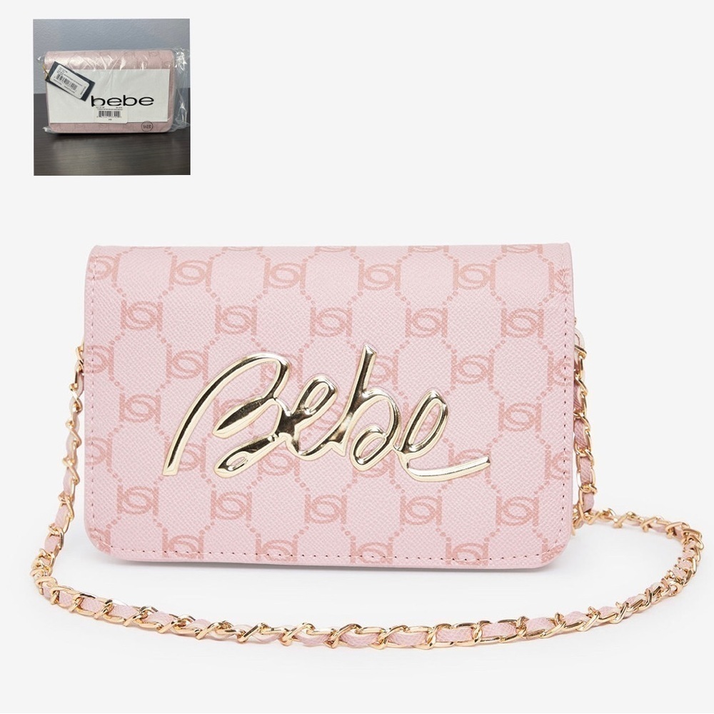 NWT Bebe Blush Light Pink Gianna Monogram Crossbody BG.10